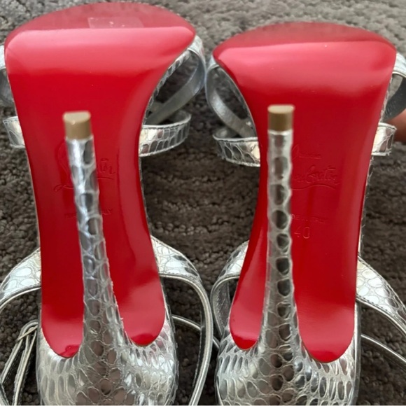 Christian Louboutin Silver Strappy Heels - Picture 12 of 12